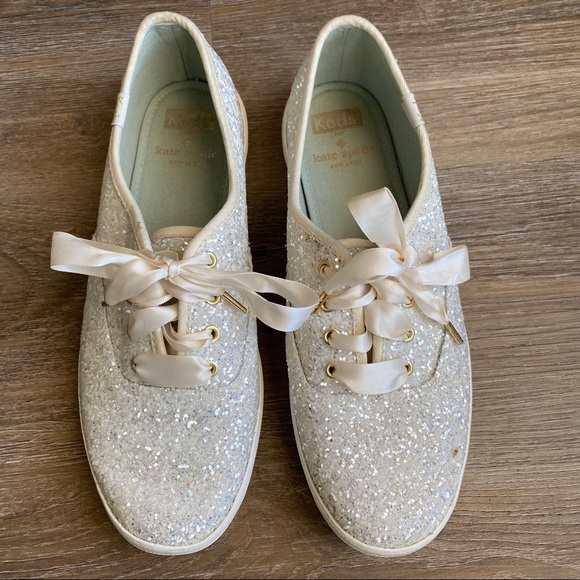 keds white glitter shoes